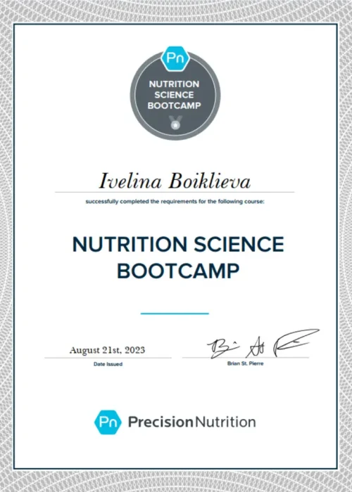 nutrition bootcamp certificate png